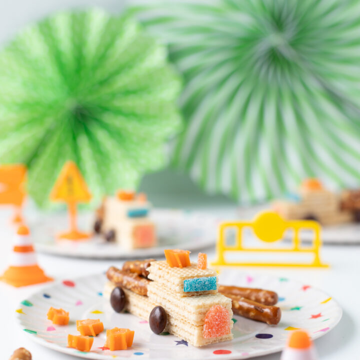 celebrate Rubble & Crew with edible construction trucks made with wafer cookies and candies