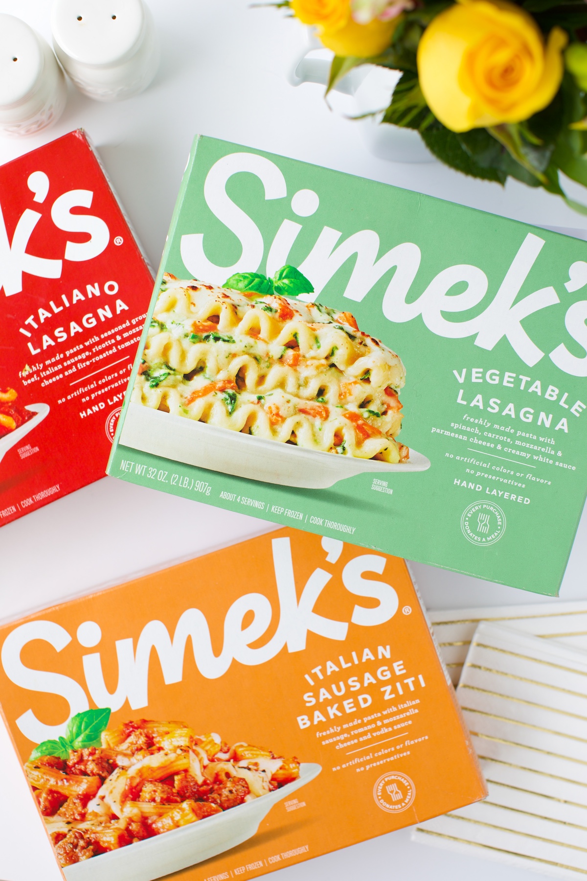 simek's frozen entrees, packaging