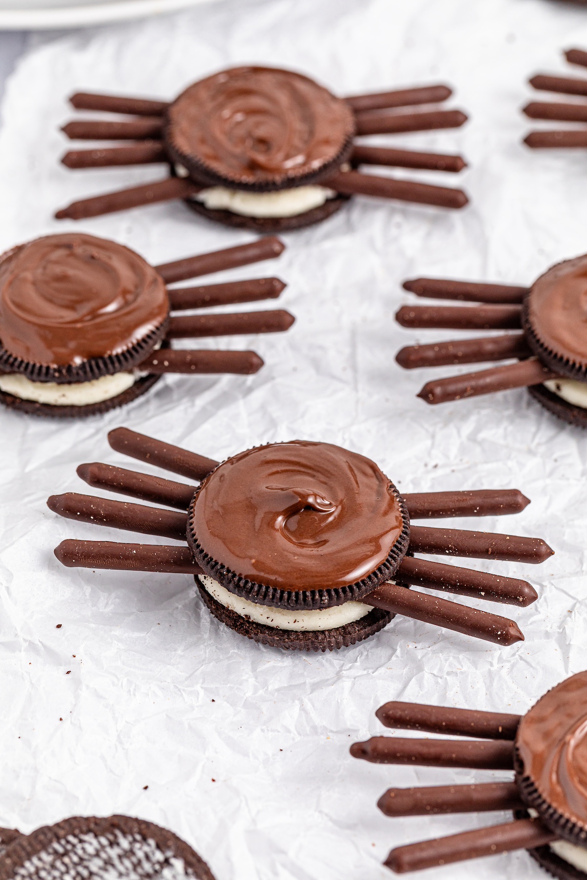 melted chocolate on the cookies