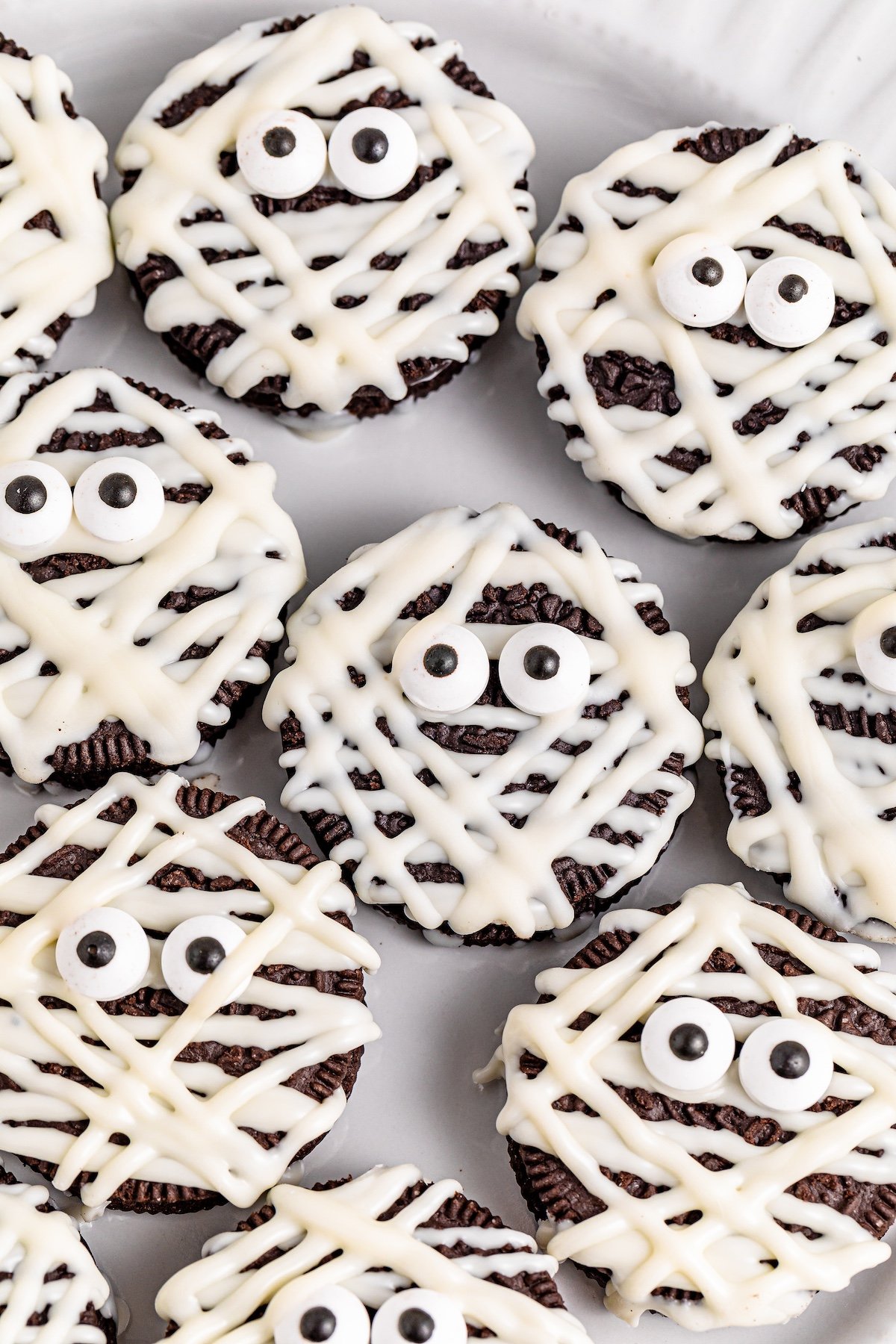 oreo mummies on a white plate