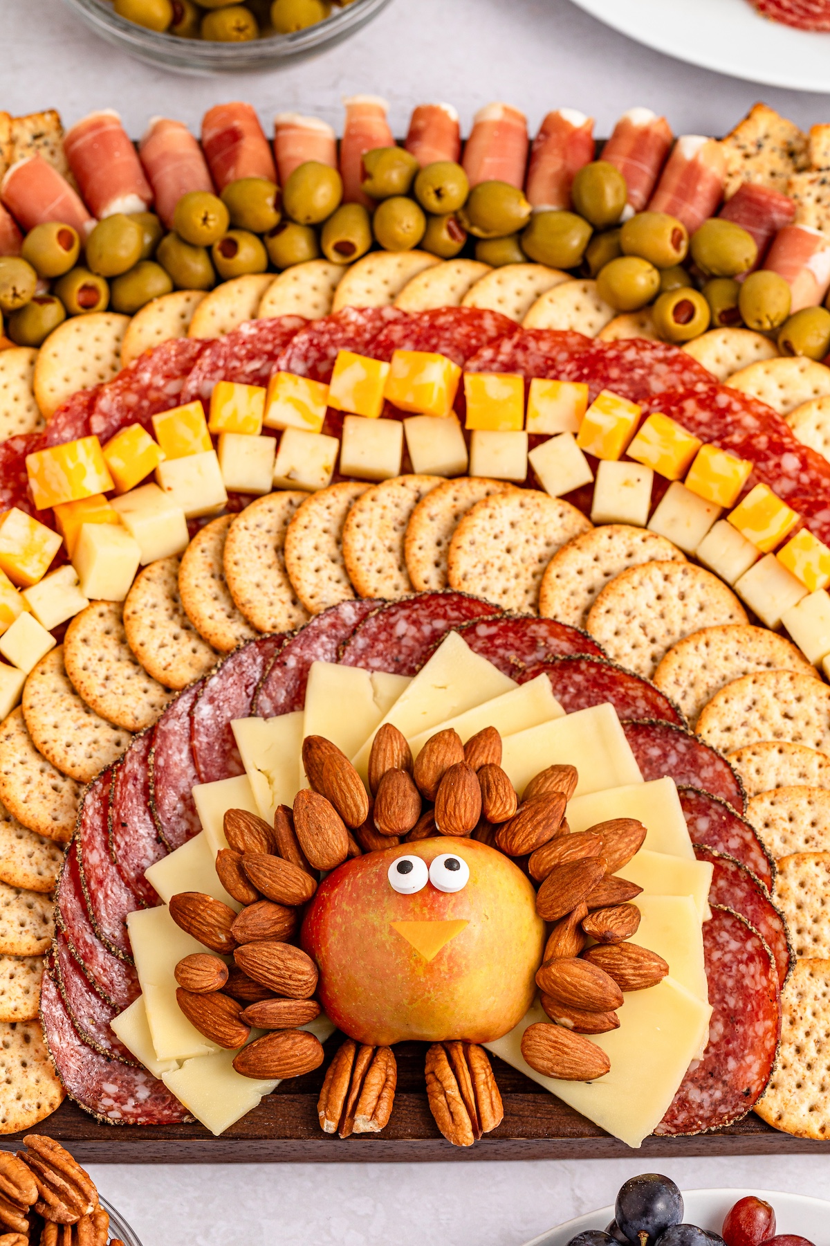 close up of Turkey Charcuterie Board