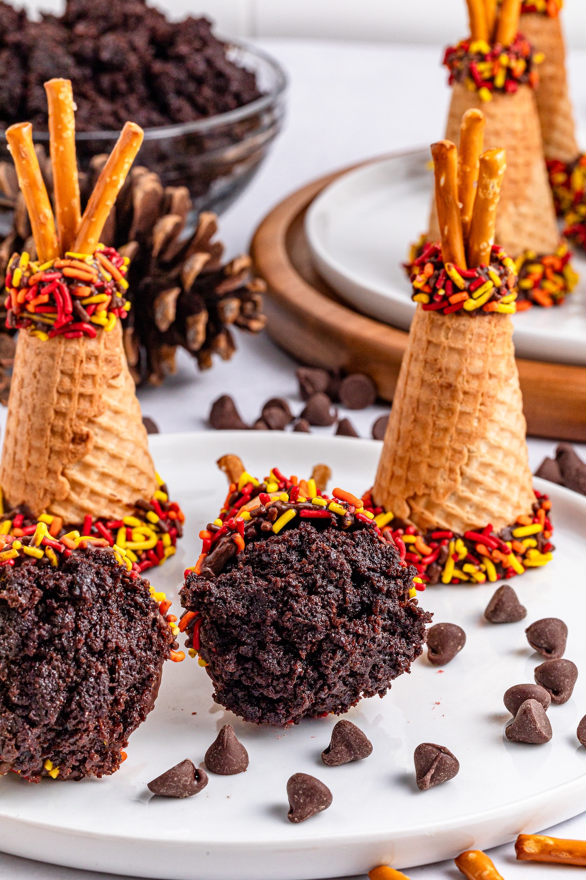 teepee cake cones with cake inside