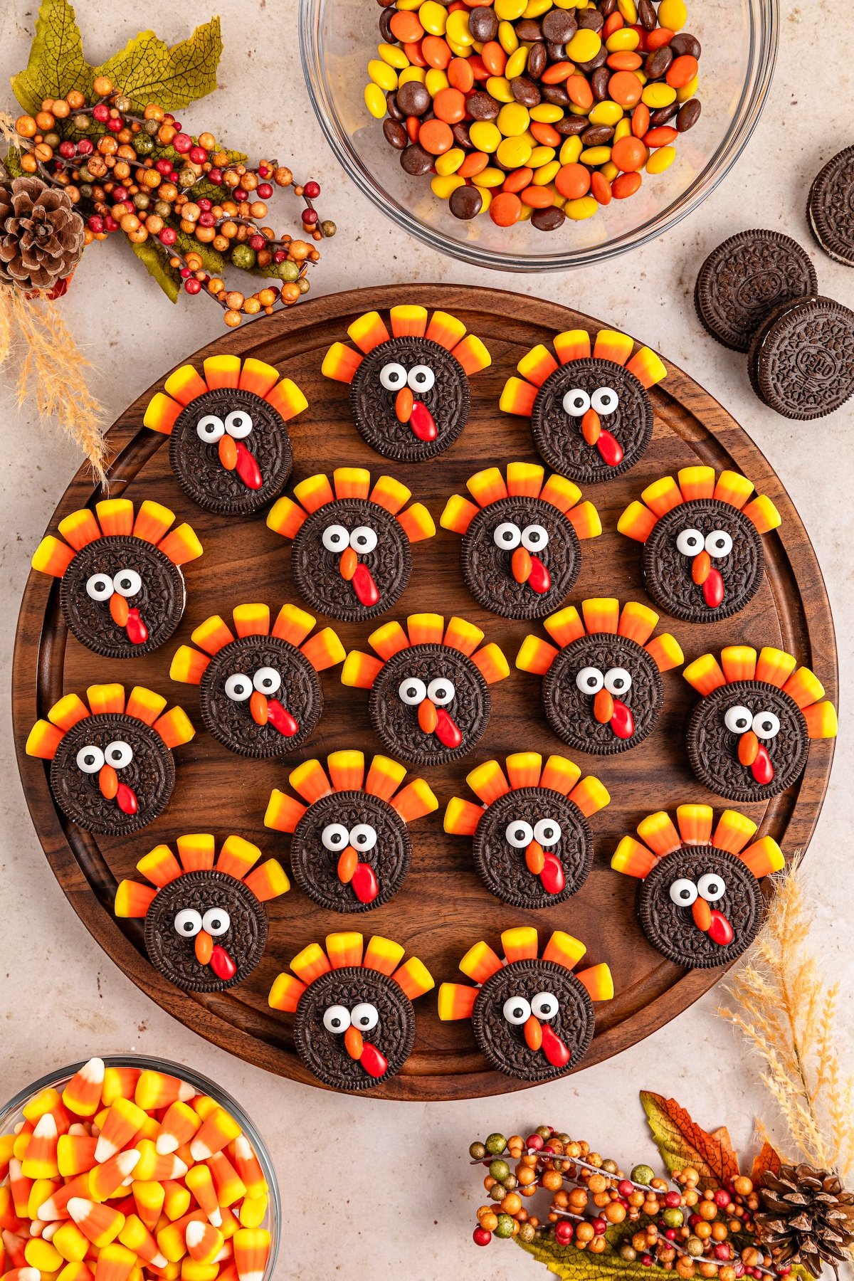 cookies on a dark wood board