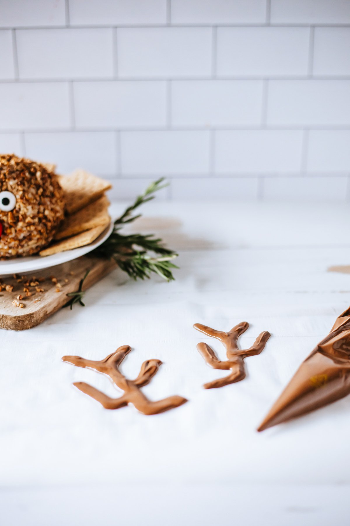 creating antlers with chocolate