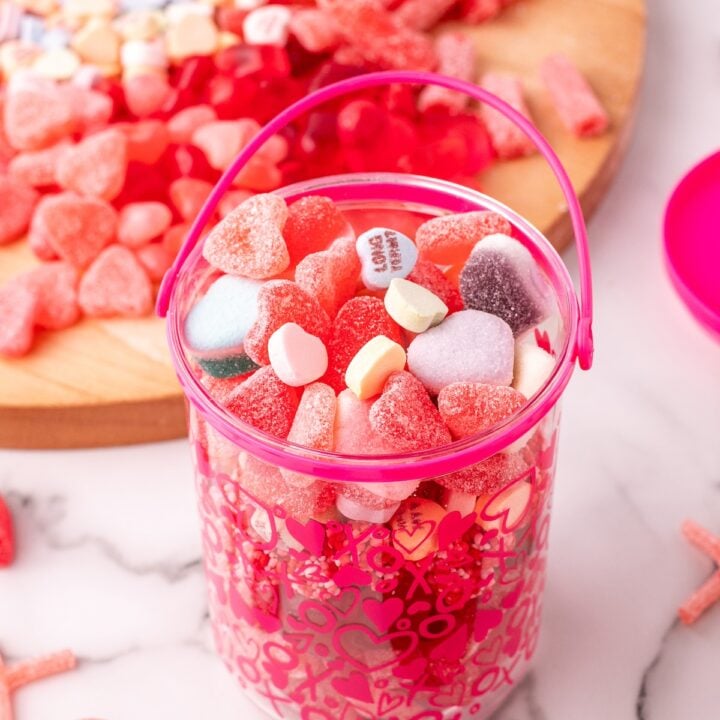 candy salad in a red cup