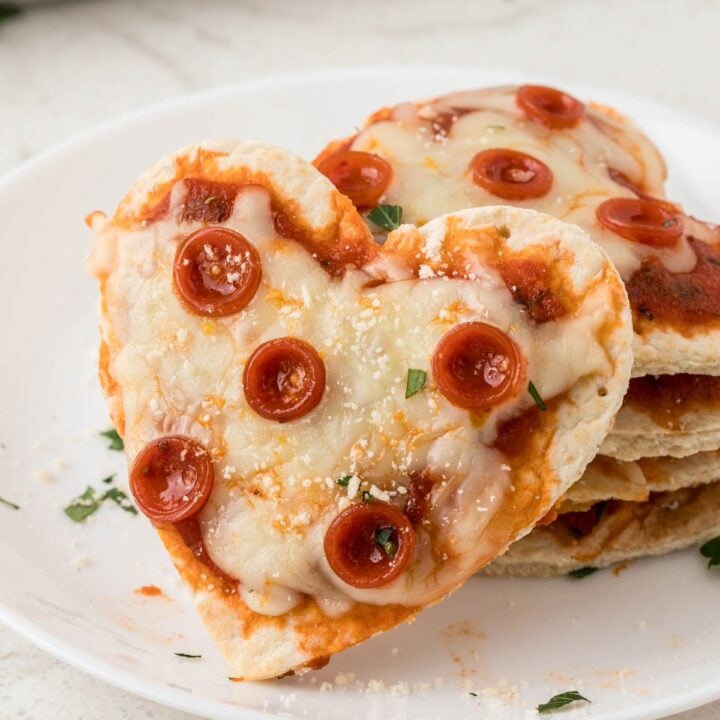 heart mini pizzas