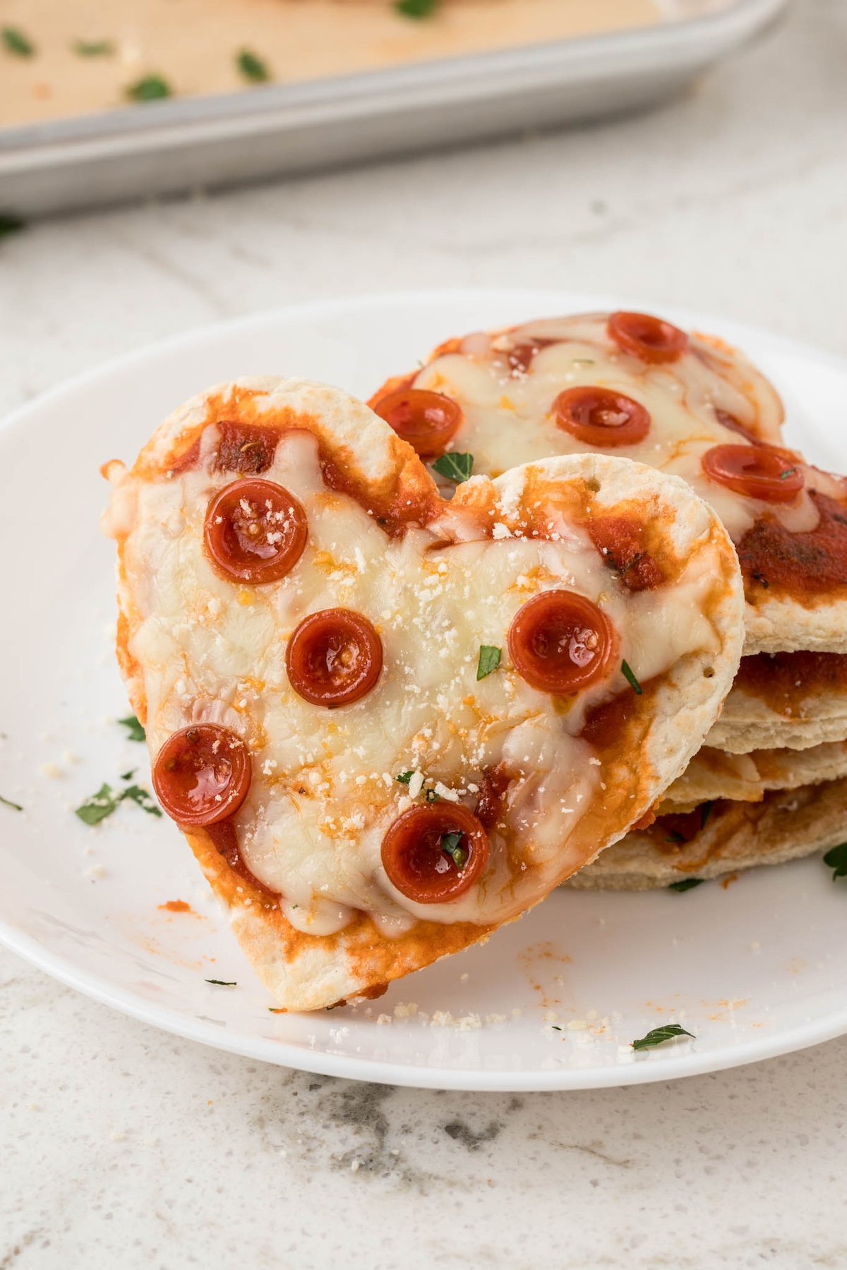 heart mini pizzas