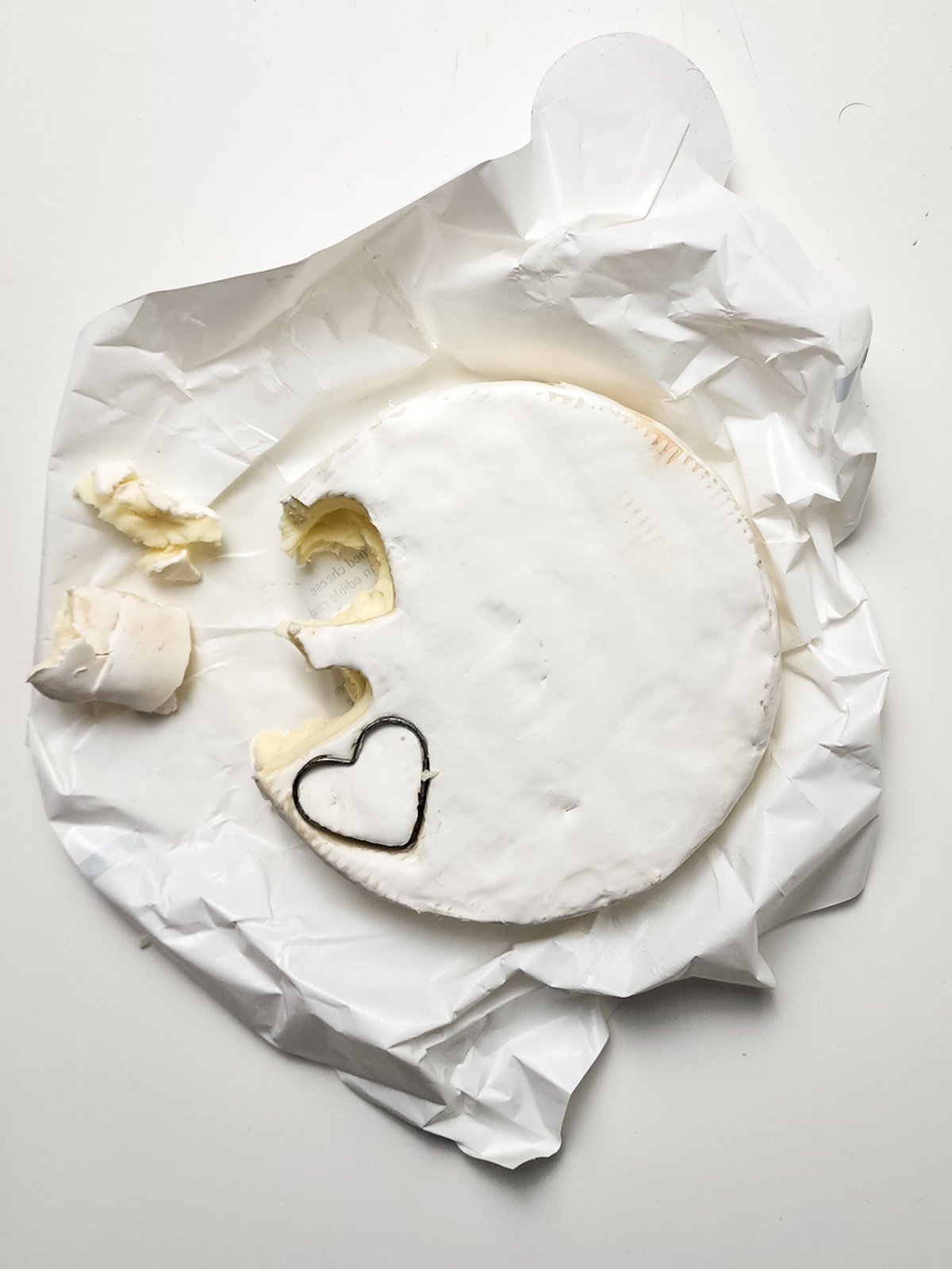 cutting brie hearts