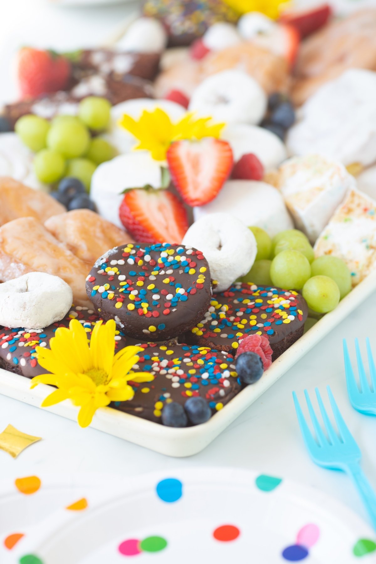 Treats from Wonder on a serving tray.