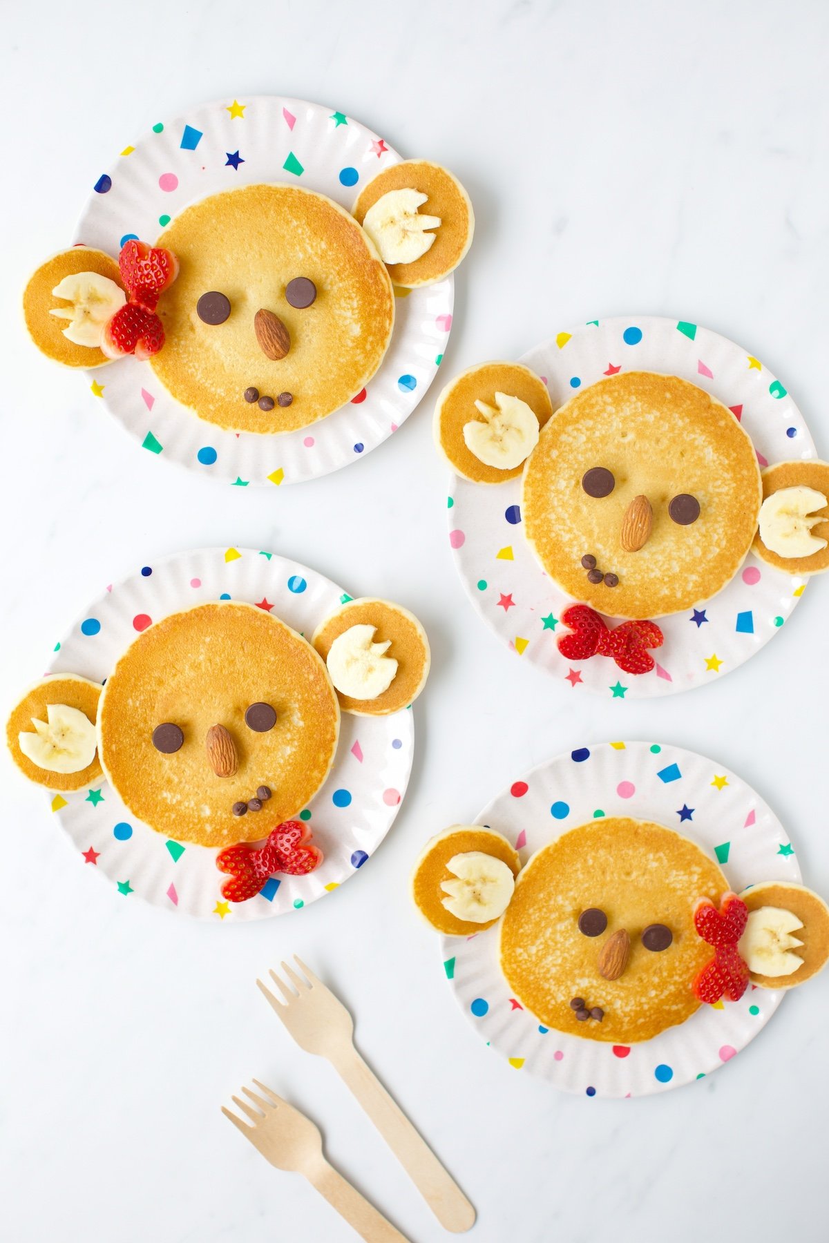 funny koala pancakes with banana ears
