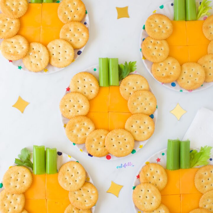 adorable mini pumpkin cheese plates for a fall snack
