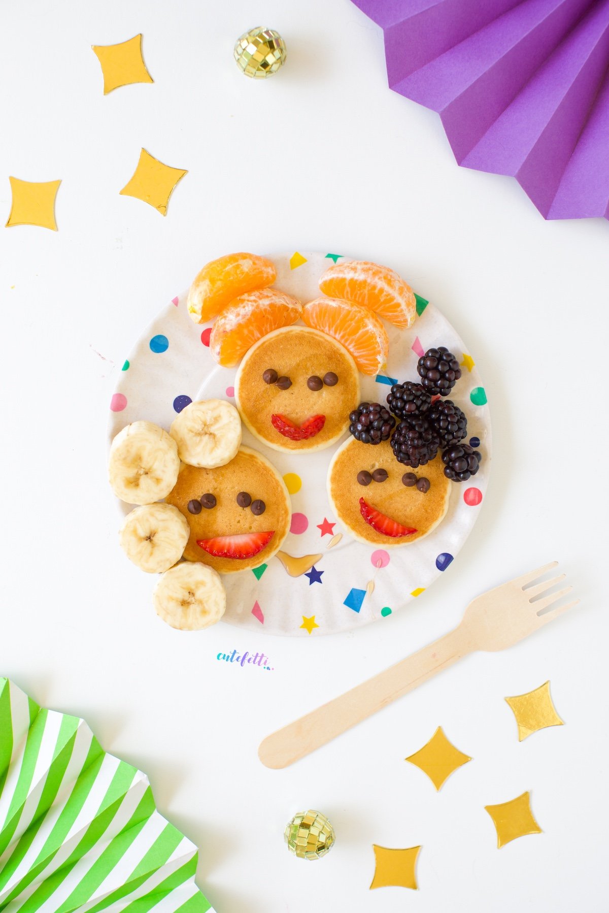 Mini pancakes for Hocus pocus board and breakfast ideas.