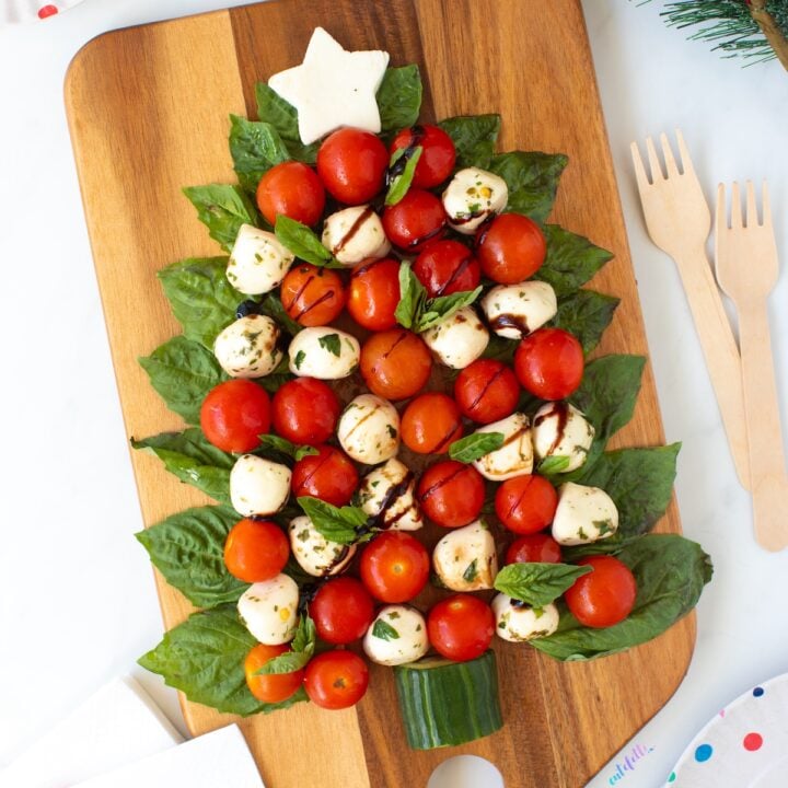 Caprese in the shape of a Christmas Tree