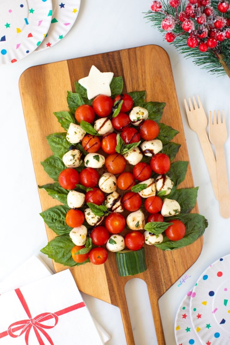 Caprese in the shape of a Christmas Tree